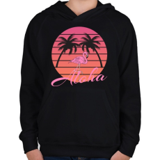 PRINTFASHION Aloha - Gyerek kapucnis pulóver - Fekete
