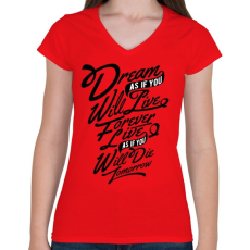 PRINTFASHION Álom - Női V-nyakú póló - Piros