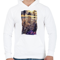 PRINTFASHION Álomvilág - Férfi kapucnis pulóver - Fehér