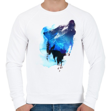 PRINTFASHION Alone as a wolf - Férfi pulóver - Fehér