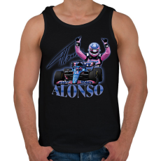 PRINTFASHION Alonso F1 - Férfi atléta - Fekete