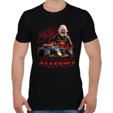PRINTFASHION Alonso F1 - Férfi póló - Fekete