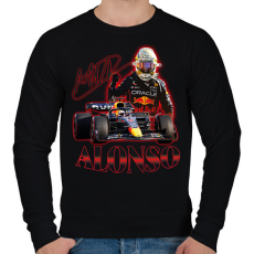 PRINTFASHION Alonso F1 - Férfi pulóver - Fekete