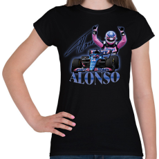 PRINTFASHION Alonso F1 - Női póló - Fekete