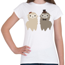 PRINTFASHION Alpaca pár - Női póló - Fehér női póló