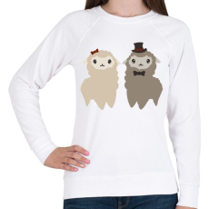 PRINTFASHION Alpaca pár - Női pulóver - Fehér