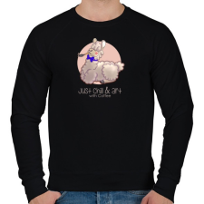 PRINTFASHION Alpaka Chill - Férfi pulóver - Fekete férfi pulóver, kardigán