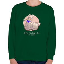 PRINTFASHION Alpaka Chill - Gyerek pulóver - Sötétzöld gyerek pulóver, kardigán