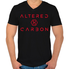 PRINTFASHION Altered Carbon logo - Férfi V-nyakú póló - Fekete