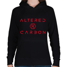 PRINTFASHION Altered Carbon logo - Női kapucnis pulóver - Fekete női pulóver, kardigán
