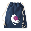 PRINTFASHION Alvó cica és D20 - Sportzsák, Tornazsák - Sötétkék