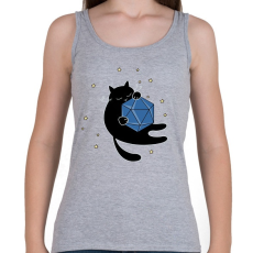 PRINTFASHION Alvó cica (fekete) és D20 - Női atléta - Sport szürke