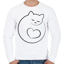 PRINTFASHION Alvó cicus - Férfi pulóver - Fehér férfi pulóver, kardigán