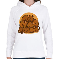 PRINTFASHION Alvó deguk - Női kapucnis pulóver - Fehér