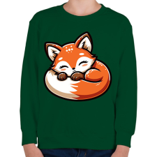 PRINTFASHION Alvó róka - Gyerek pulóver - Sötétzöld gyerek pulóver, kardigán