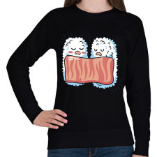 PRINTFASHION Alvó sushik - Női pulóver - Fekete női pulóver, kardigán