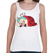 PRINTFASHION Alvó unikornis - Női atléta - Fehér női trikó