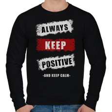 PRINTFASHION ALWAYS KEEP POSITIVE - Férfi pulóver - Fekete