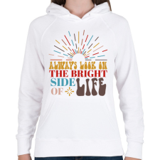 PRINTFASHION Always look on the bright side - Női kapucnis pulóver - Fehér női pulóver, kardigán