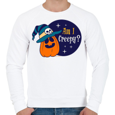 PRINTFASHION Am I Creepy? - Férfi pulóver - Fehér férfi pulóver, kardigán