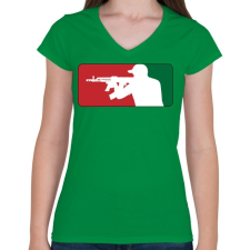 PRINTFASHION AMD league - Női V-nyakú póló - Zöld női póló