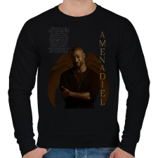 PRINTFASHION AMENADIEL - Férfi pulóver - Fekete férfi pulóver, kardigán