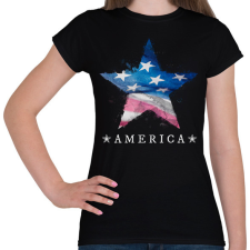 PRINTFASHION AMERICA 2 - Női póló - Fekete női póló