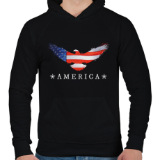 PRINTFASHION AMERICA - Férfi kapucnis pulóver - Fekete