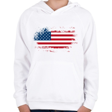 PRINTFASHION america - Gyerek kapucnis pulóver - Fehér gyerek pulóver, kardigán