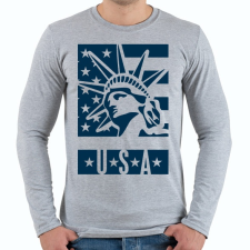 PRINTFASHION american - Férfi hosszú ujjú póló - Sport szürke férfi póló