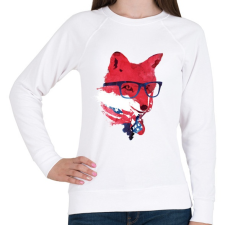PRINTFASHION American fox - Női pulóver - Fehér női pulóver, kardigán