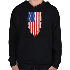 PRINTFASHION American - Gyerek kapucnis pulóver - Fekete gyerek pulóver, kardigán