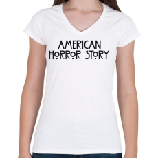 PRINTFASHION American Horror Story - Női V-nyakú póló - Fehér