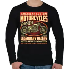 PRINTFASHION american motorcycle - Férfi hosszú ujjú póló - Fekete férfi póló
