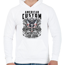 PRINTFASHION american motorcycle - Férfi kapucnis pulóver - Fehér férfi pulóver, kardigán