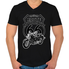 PRINTFASHION american motorcycle - Férfi V-nyakú póló - Fekete férfi póló