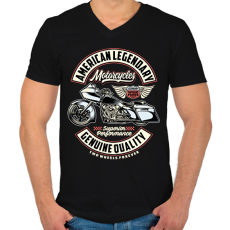 PRINTFASHION American motorcycle - Férfi V-nyakú póló - Fekete