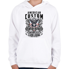 PRINTFASHION american motorcycle - Gyerek kapucnis pulóver - Fehér