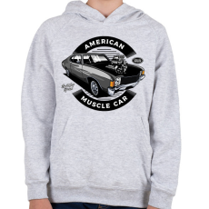PRINTFASHION american muscle car - Gyerek kapucnis pulóver - Sport szürke