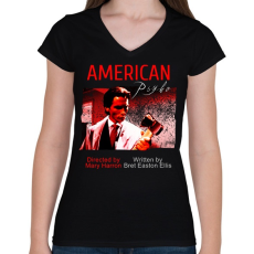 PRINTFASHION american psyho - Női V-nyakú póló - Fekete