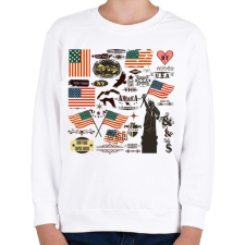PRINTFASHION amerika - Gyerek pulóver - Fehér gyerek pulóver, kardigán