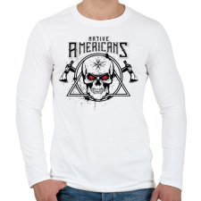 PRINTFASHION Amerika őslakosok - Native Americans - Férfi hosszú ujjú póló - Fehér férfi póló
