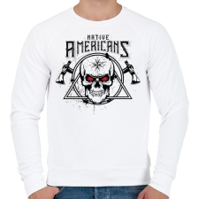 PRINTFASHION Amerika őslakosok - Native Americans - Férfi pulóver - Fehér férfi pulóver, kardigán