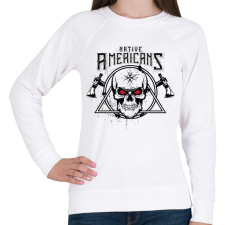 PRINTFASHION Amerika őslakosok - Native Americans - Női pulóver - Fehér női pulóver, kardigán