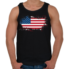 PRINTFASHION Amerika zászló - Férfi atléta - Fekete atléta, trikó
