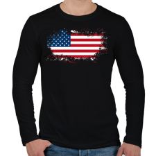 PRINTFASHION Amerika zászló - Férfi hosszú ujjú póló - Fekete férfi póló