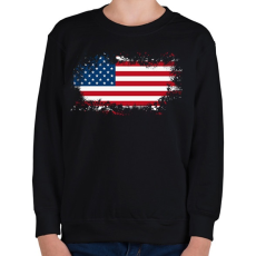 PRINTFASHION Amerika zászló - Gyerek pulóver - Fekete