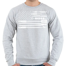 PRINTFASHION Amerikai életmód grill zászló - Férfi pulóver - Sport szürke férfi pulóver, kardigán