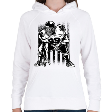 PRINTFASHION Amerikai focista - Női kapucnis pulóver - Fehér női pulóver, kardigán