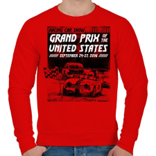 PRINTFASHION Amerikai Grand Prix - Férfi pulóver - Piros férfi pulóver, kardigán